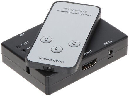 HDMI zlučovač aktívny 3/1 s IR diaľkovým ovládaním, 4K