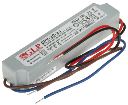 Zdroj pre LED GPV-20-24, 24V/1A 20W IP67