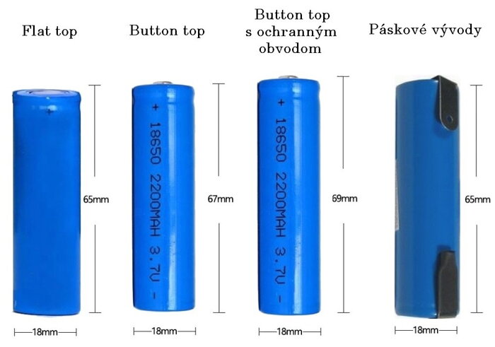 Rozmery baterii 18650