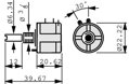 Potenciometer 50k/N mono 6.25/12mm viacotáčkový