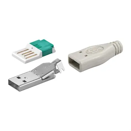 USB-A konektor spájkovací s krytom