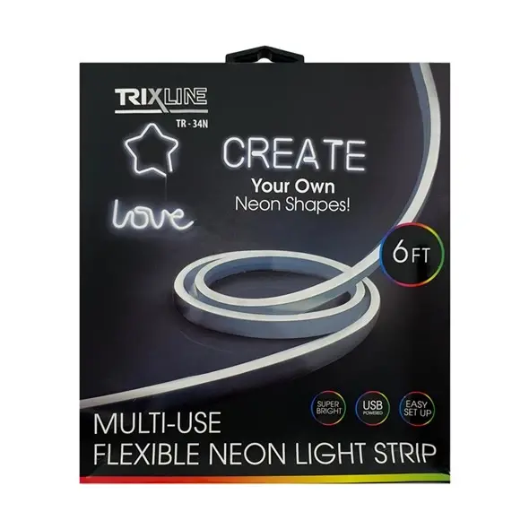 USB LED pásik 1,8m biely neónový